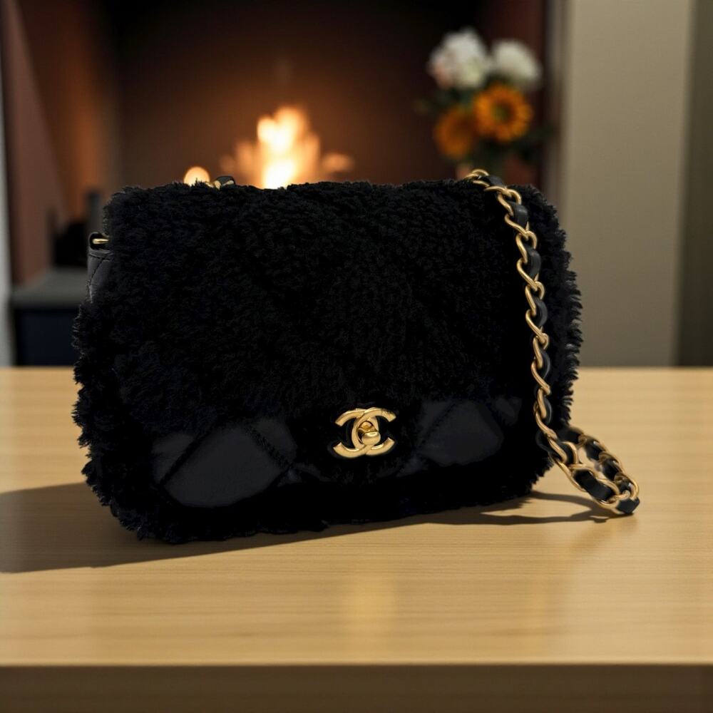 Chanel Mini Shearling Flap Bag